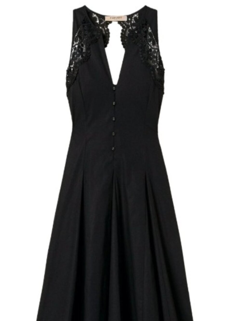 Twinset Long Poplin Dress with Lace - NEW WITH TAGS